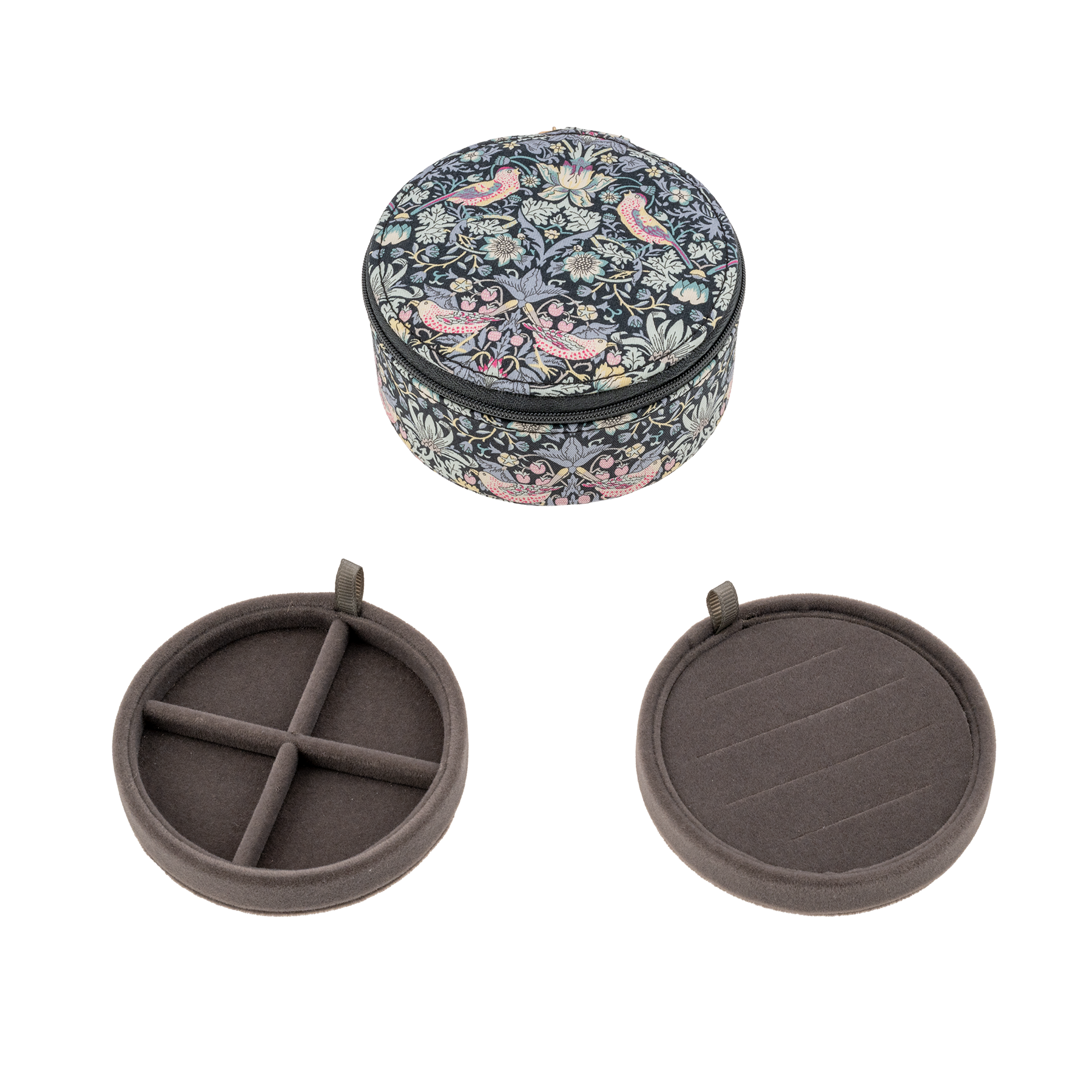 JEWELRY BOX ROUND MW LIBERTY STRAWBERRY THIEF BLACK