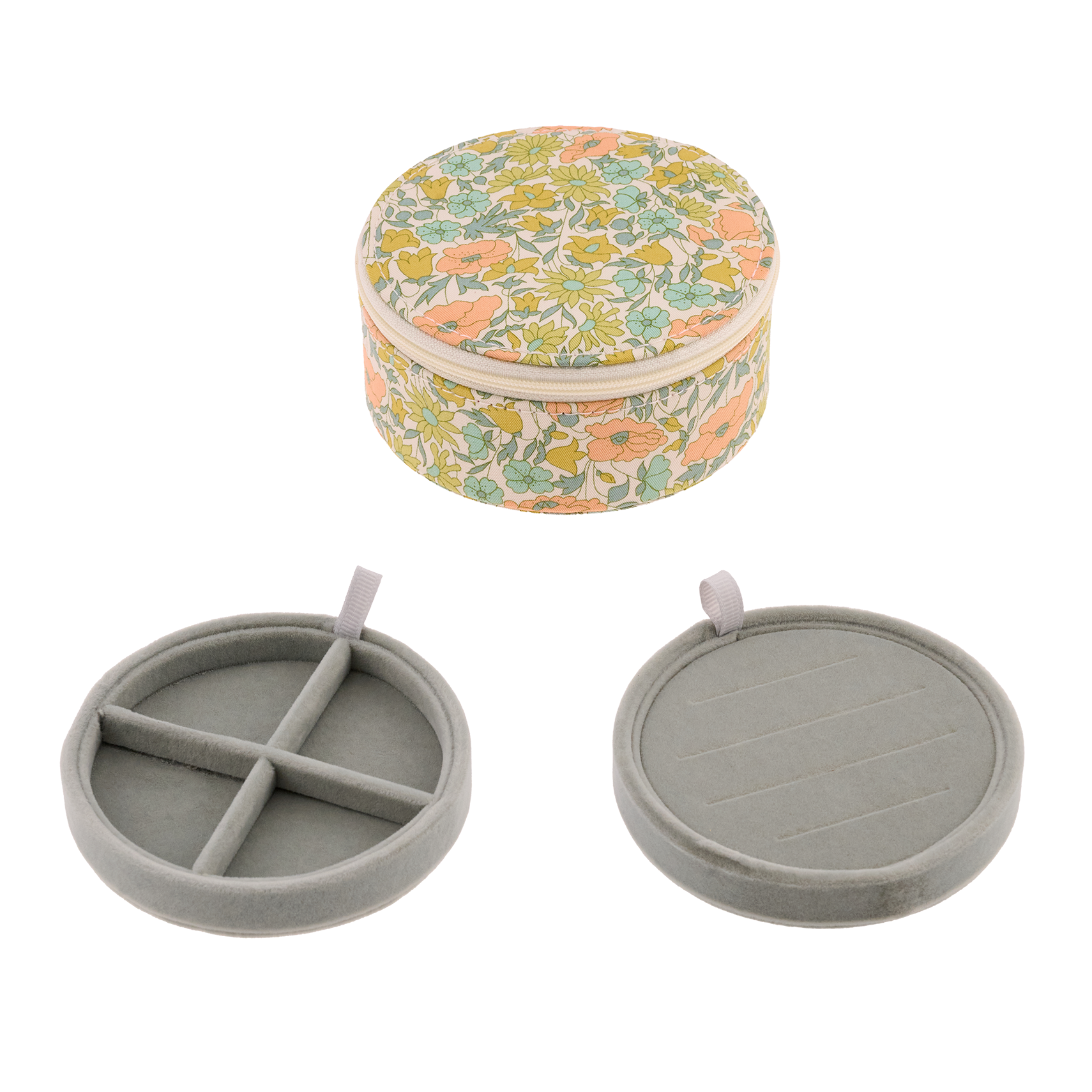 JEWELRY BOX ROUND MW LIBERTY POPPY DAISY PASTEL