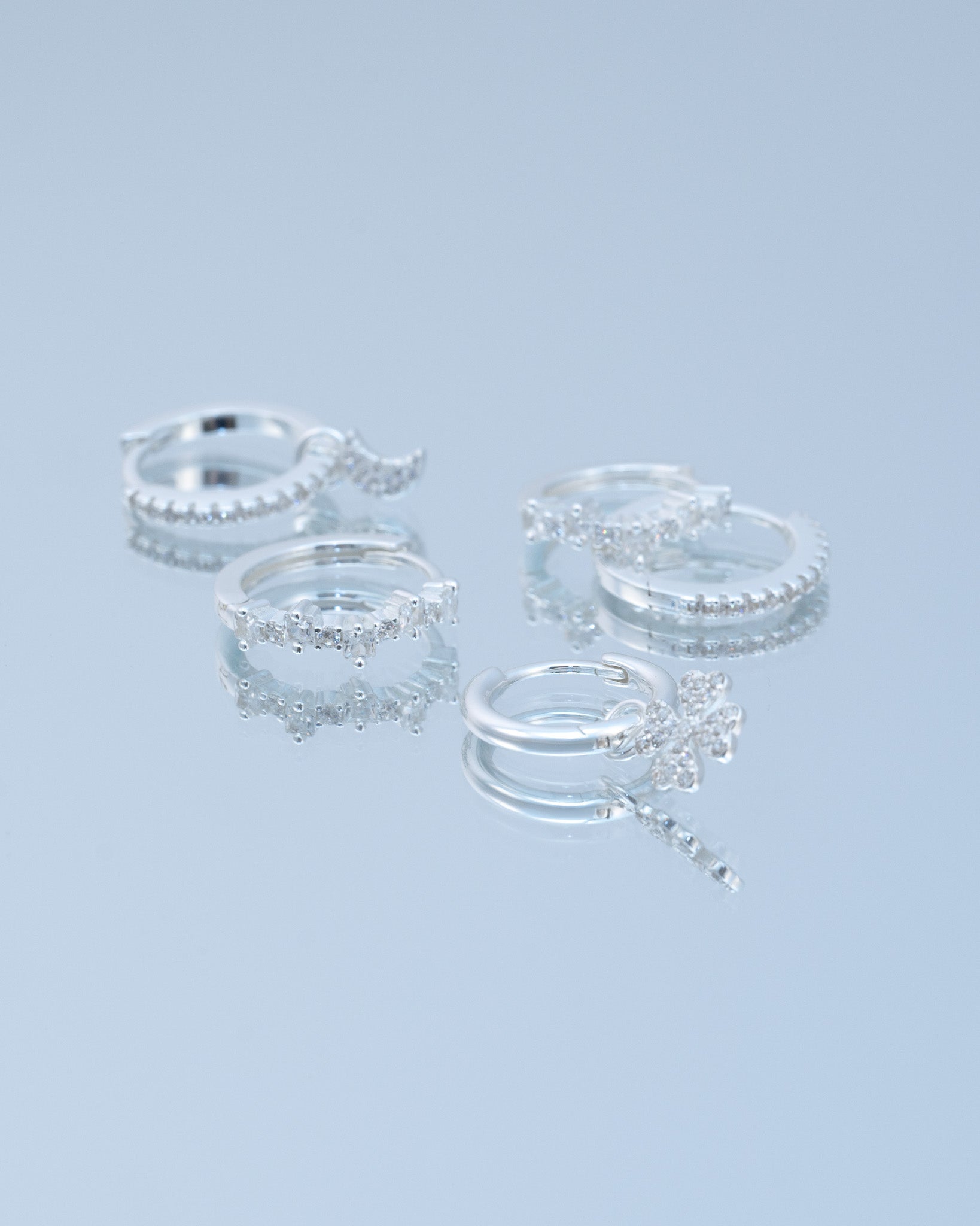 MIXED MEDIUM HOOPS SILVER