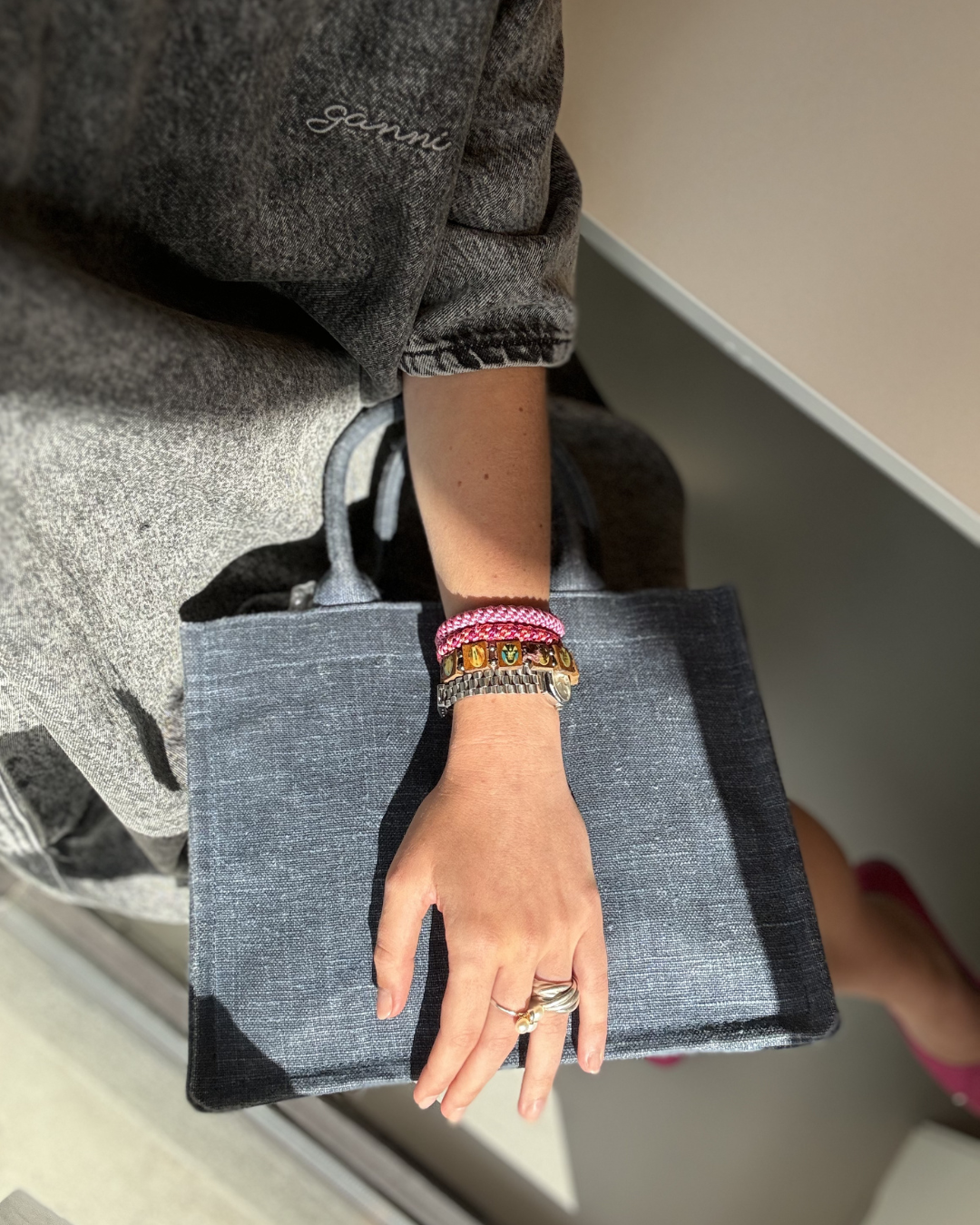 TOTE BAG MINI BELGIAN LINEN INDIGO