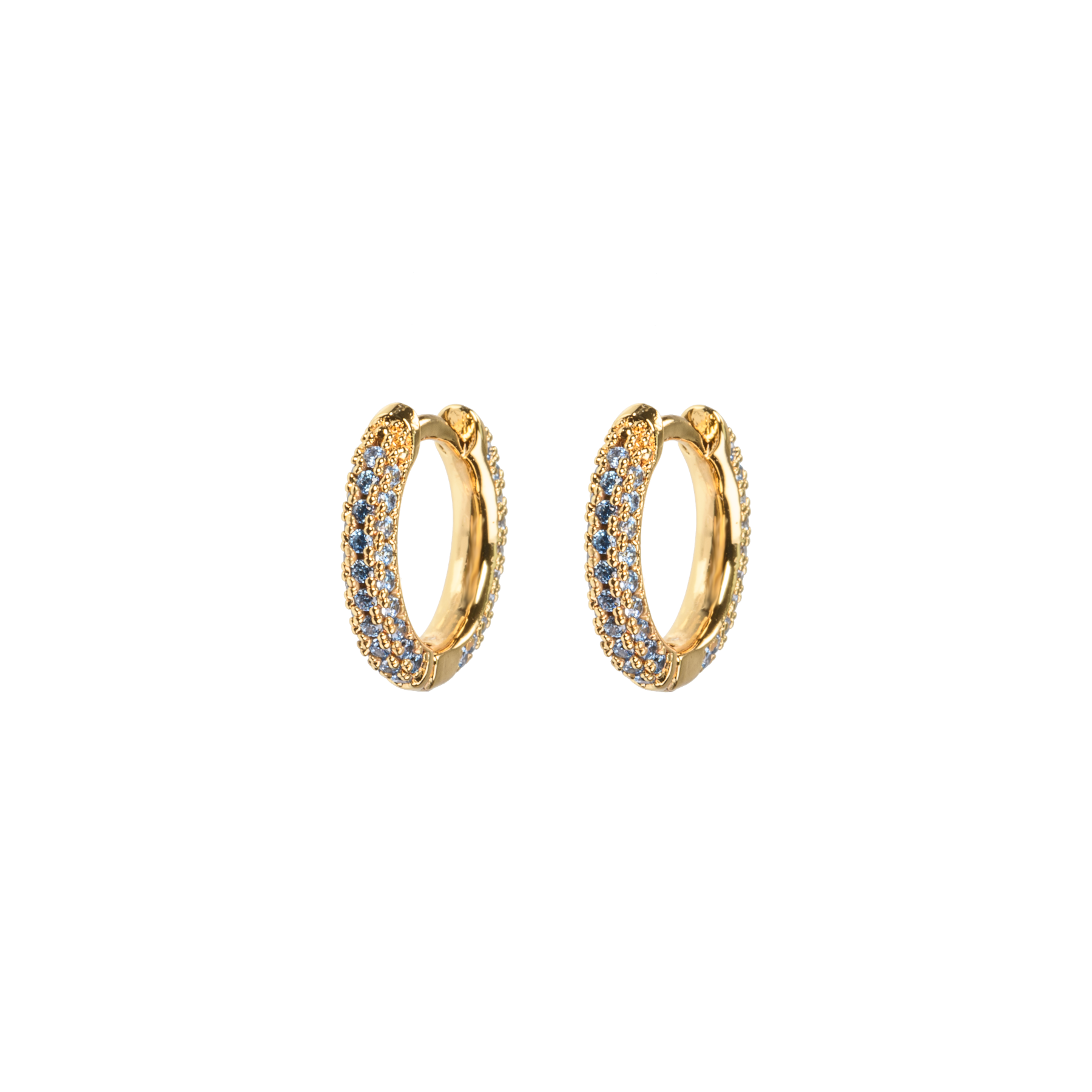 Image of Small stone covered hoops Blue from Emilia by Bon Dep